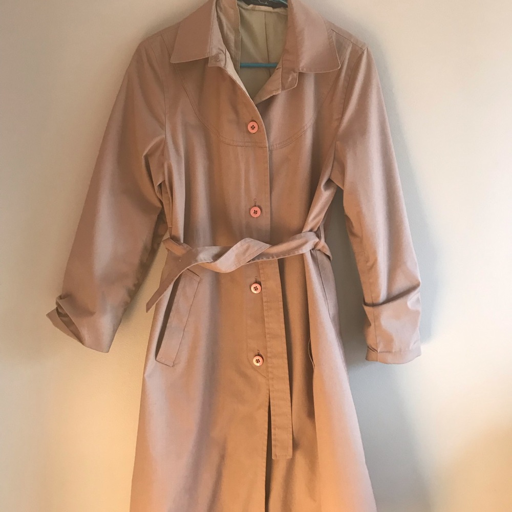 Pink beige trench coat